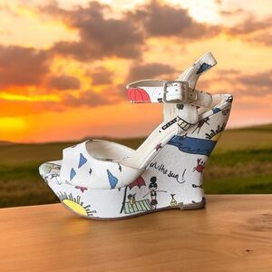 NEW Limited Edition Alice + Olivia Stella Travel Wedge Sandals size 6,5